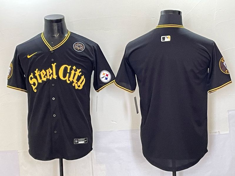 Men 2025 Nike Pittsburgh Steelers Blank Black Limited NFL Jersey style 0063->pittsburgh steelers->NFL Jersey